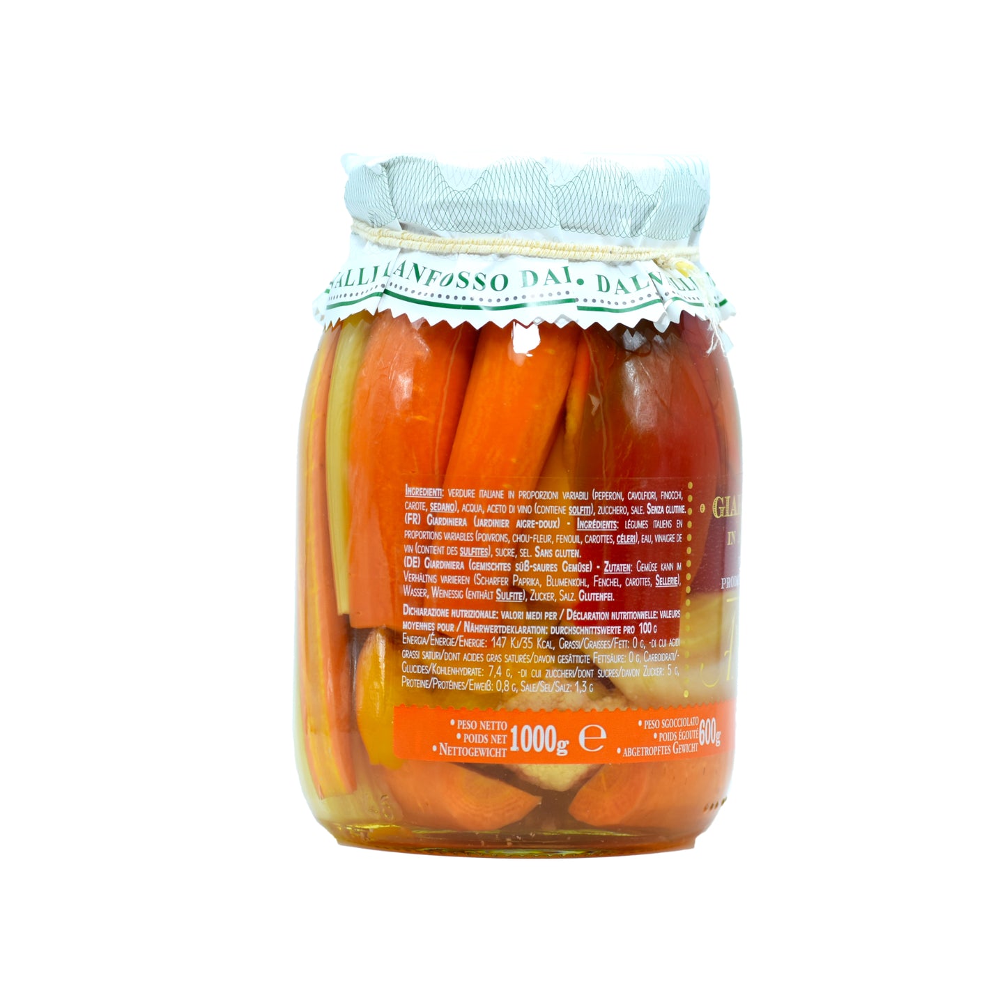 Giardiniera Italian pickled vegetables - Traditional mixed vegetable preserve