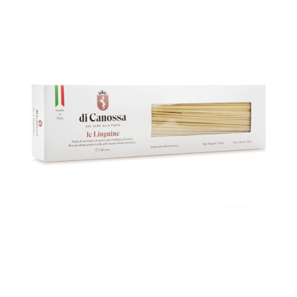 Linguine pasta Italian artisanal 500g - Premium durum wheat long flat pasta - packaging