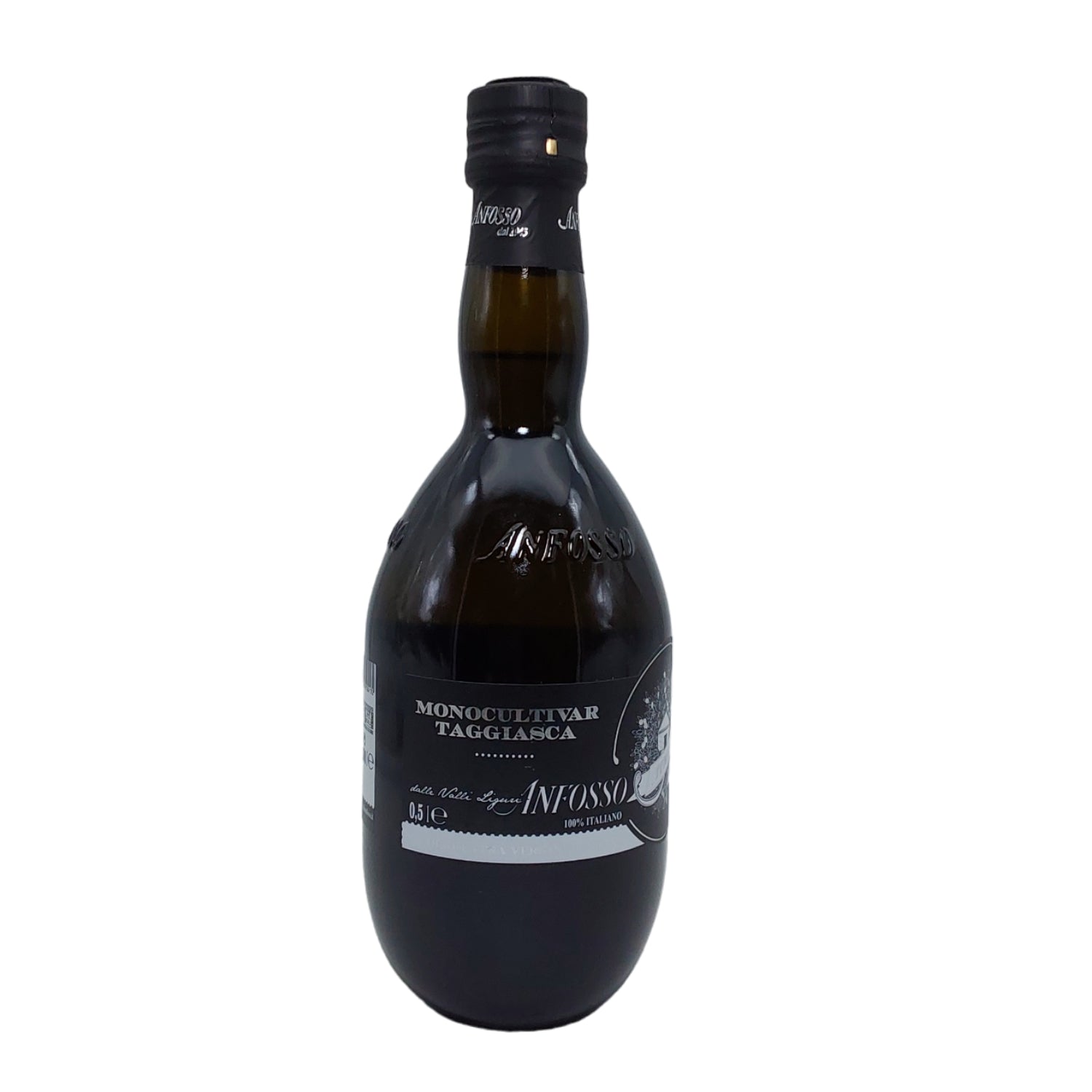 Vitalitaly Olivenöl Extra Vergine Tumaiì Flasche Vorderseite – ligurisches Olio Anfosso aus Taggiasca-Oliven, kaltgepresst seit 1945
