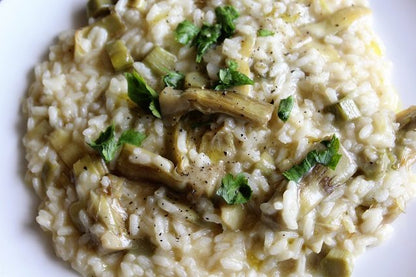 Artichoke rice Italian risotto mix - Premium vegetable flavored gourmet rice - Risotto presentation