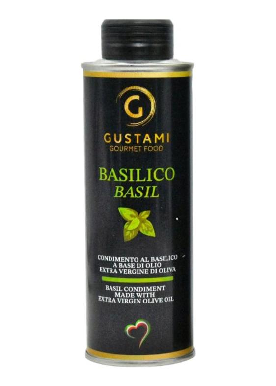 Basil infused oil Gustami herb Italian condiment - Premium aromatic basil oil