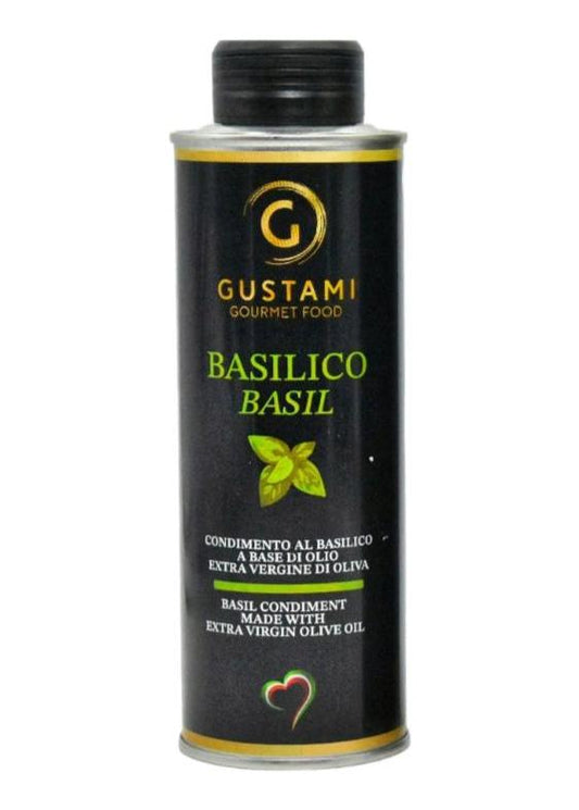 Basil infused oil Gustami herb Italian condiment - Premium aromatic basil oil