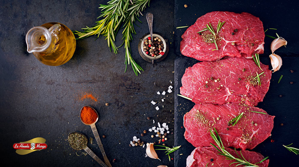 Extra virgin olive oil Verum Gustami premium Italian - Superior quality cold-pressed Tuscan oil - Steak cooking