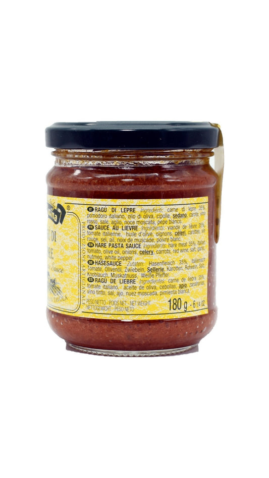 Hare ragu Italian traditional sauce 180g - Premium wild game meat pasta sauce  - Ingredients