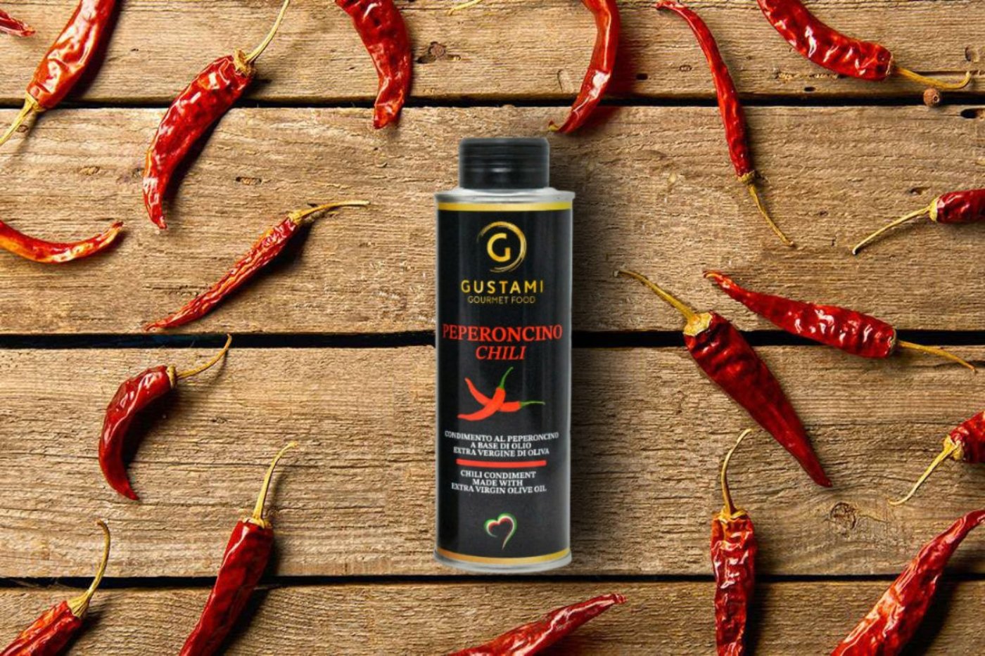 Chili infused oil Gustami spicy Italian condiment - Premium hot pepper aromatic oil