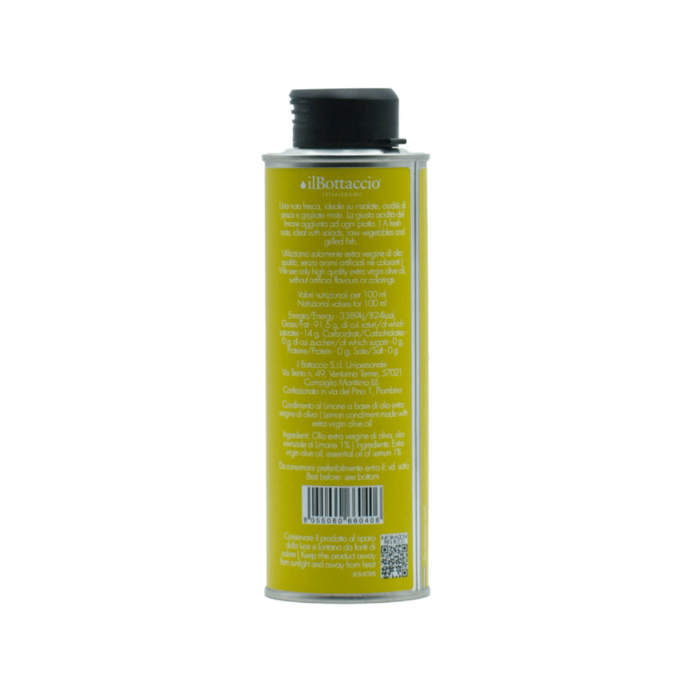 Lemon infused Tuscan extra virgin olive oil 250ml nutritional facts label - Premium Italian citrus EVOO nutrition values