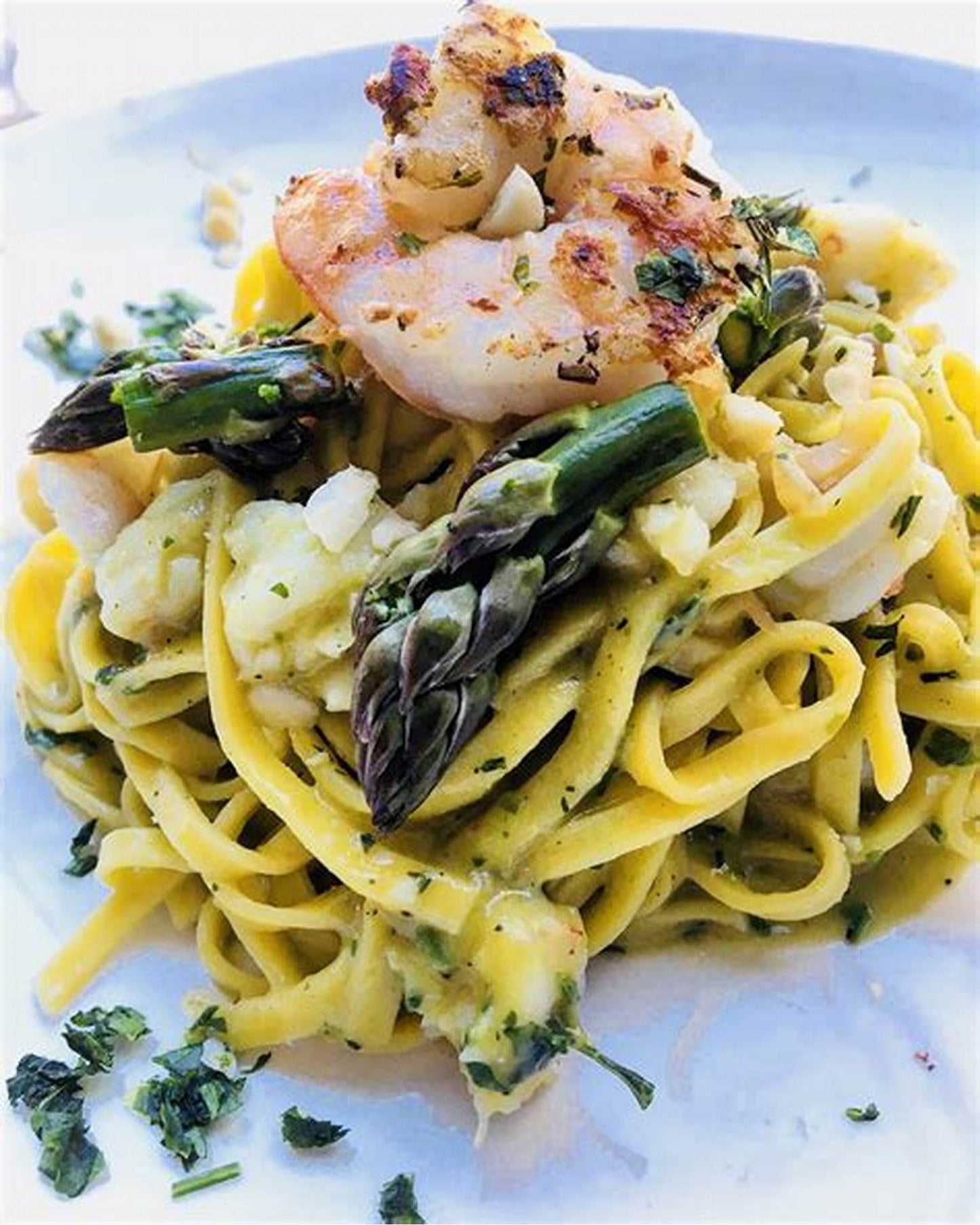 Linguine pasta Italian artisanal 500g - Premium durum wheat long flat pasta - Linguine asparagus