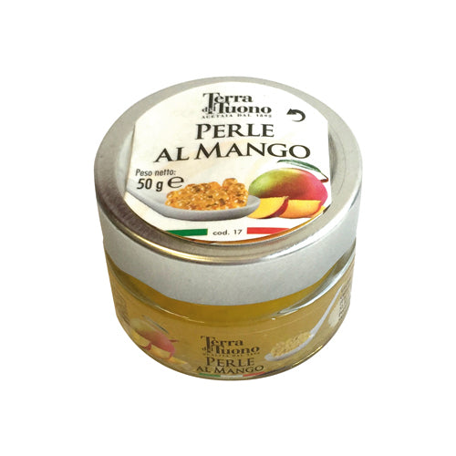 Mango pearls Italian gourmet spheres - Premium tropical fruit molecular condiment