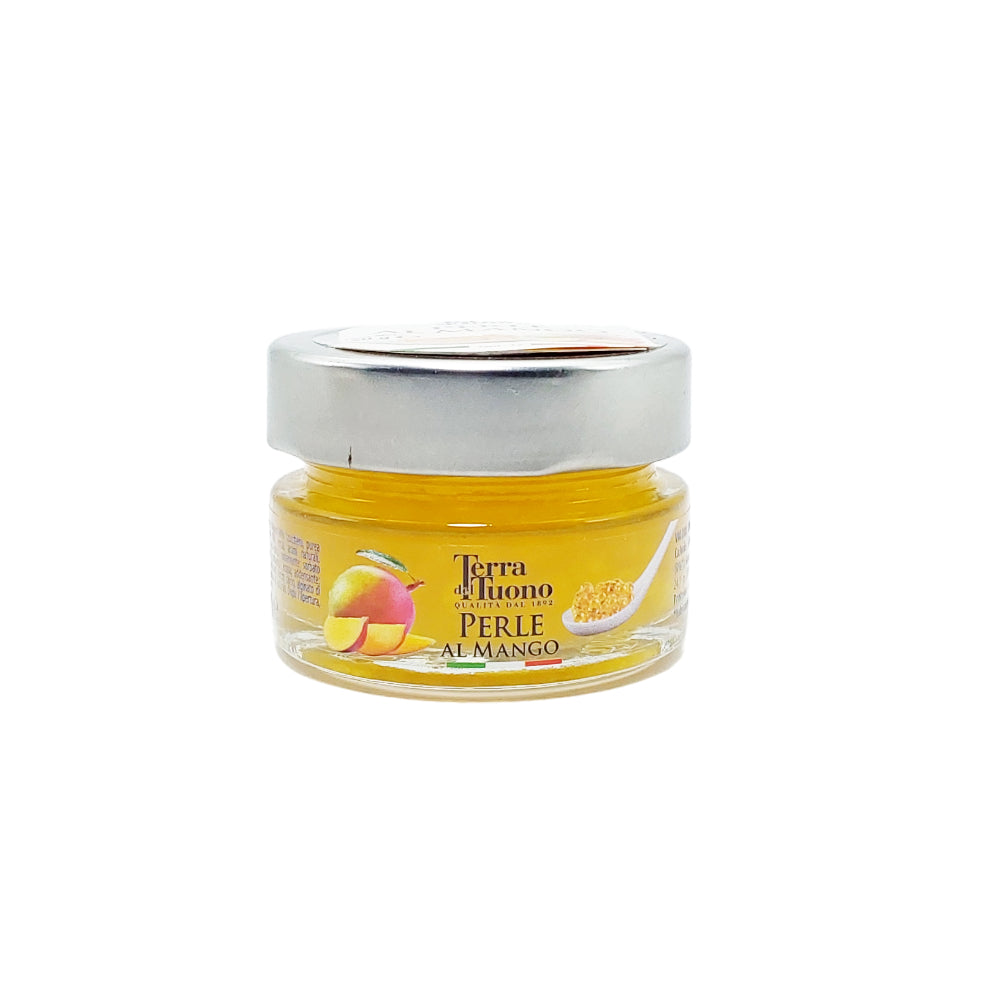 Mango pearls Italian gourmet spheres - Premium tropical fruit molecular condiment