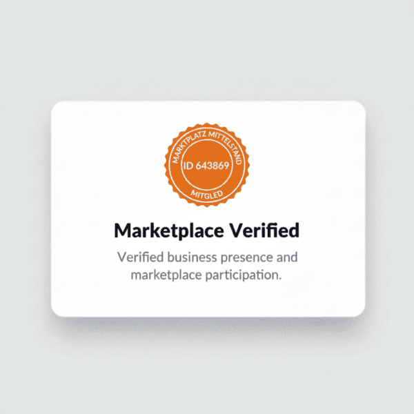 Marktplatz Mittelstand verified badge – Vitalitaly certified Italian gourmet food seller on German marketplace | premium pasta olive oil balsamic vinegar made in Italy | verified online shop Germany EU
