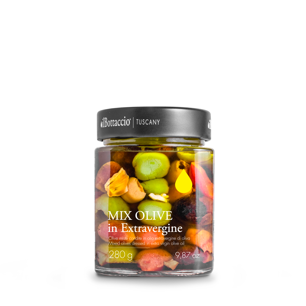 Mixed olives Italian gourmet appetizer selection - Premium Mediterranean olive mix
