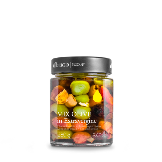 Mixed olives Italian gourmet appetizer selection - Premium Mediterranean olive mix