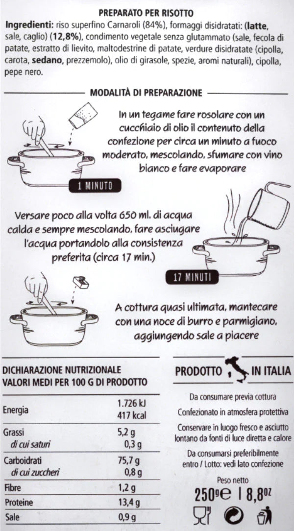 藏红花意式烩饭烹饪说明意大利食谱Vitalitaly美食高级烹饪 - Vitalitaly藏红花意式烩饭烹饪食谱美食高级产品