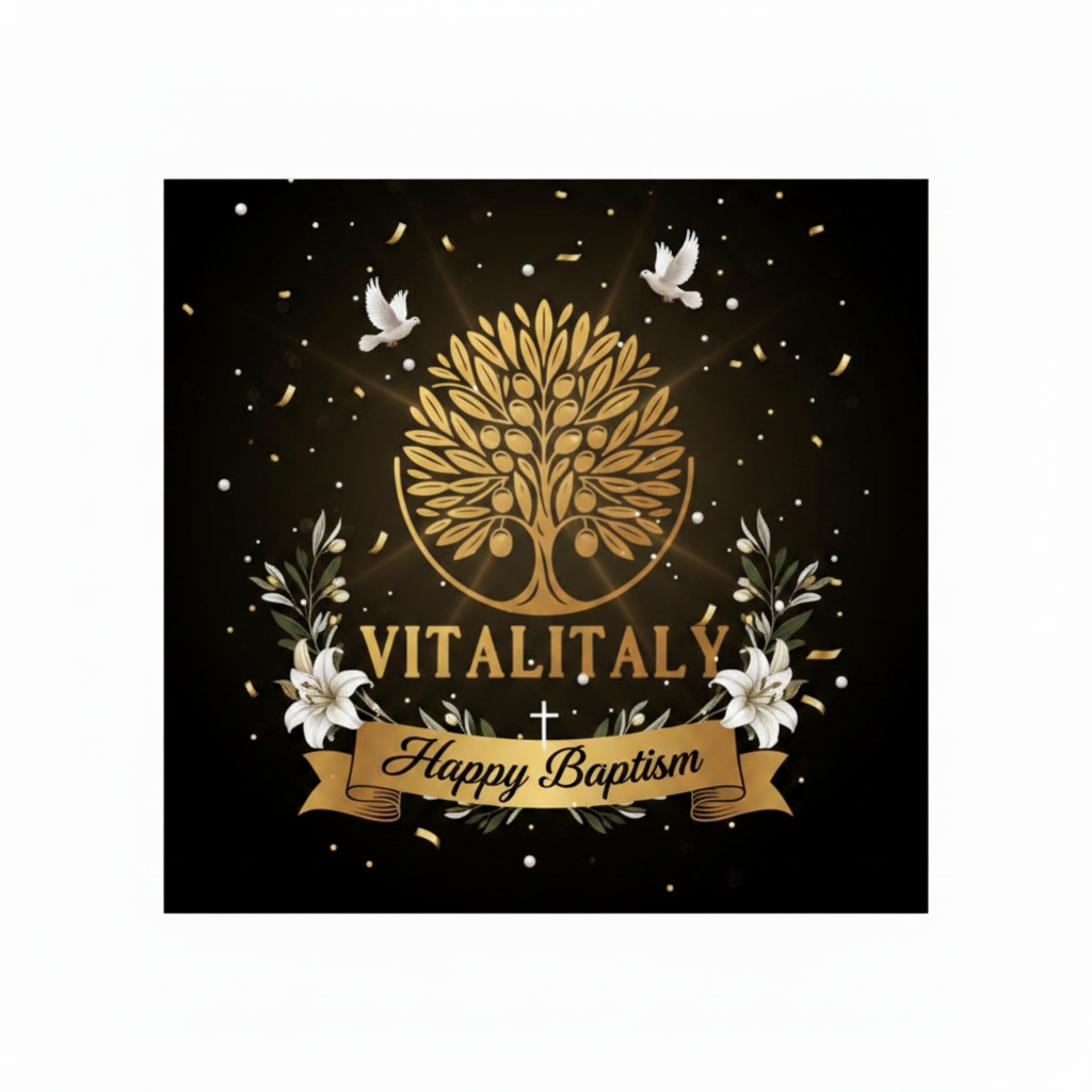 Vitalitaly Italian gourmet gift voucher - Baptism edition, personalised Italian food gift card for christening celebration