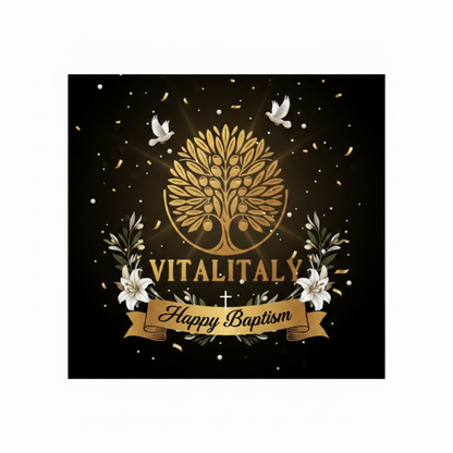 Vitalitaly Italian gourmet gift voucher - Baptism edition, personalised Italian food gift card for christening celebration