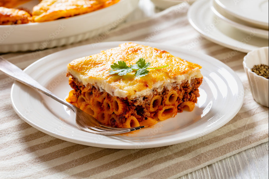 Vitalitaly Pennette Timballo al forno — Traditionelles italienisches Auflaufrezept mit bronzegezogener Handwerkspasta und reichhaltiger Tomatensauce