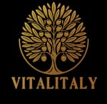 Vitalitaly premium brand logo black gold luxury Italian gourmet - Global food excellence identity, authentic culinary heritage worldwide recognition